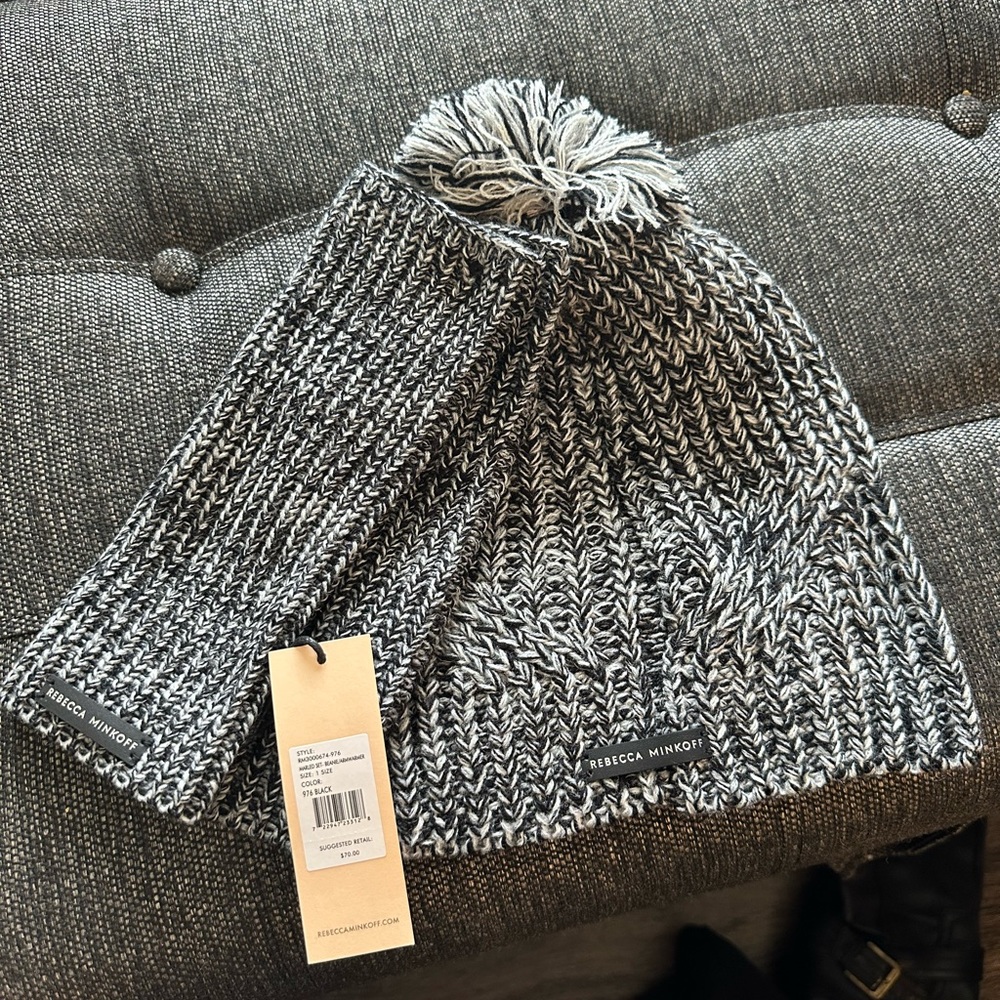 Rebecca Minkoff womens winter hat and fingerless gloves.